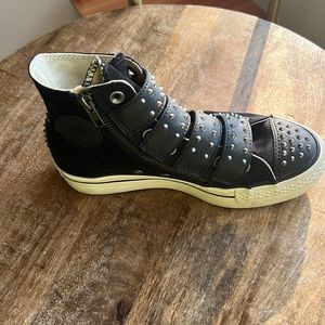 Platform Studded High Top Black Converse